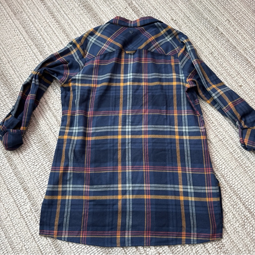 Kuhl Women's Flannel Tunic Ferrata Button Shirt Long Sleeve Copper 8500 Size Med - Picture 14 of 15